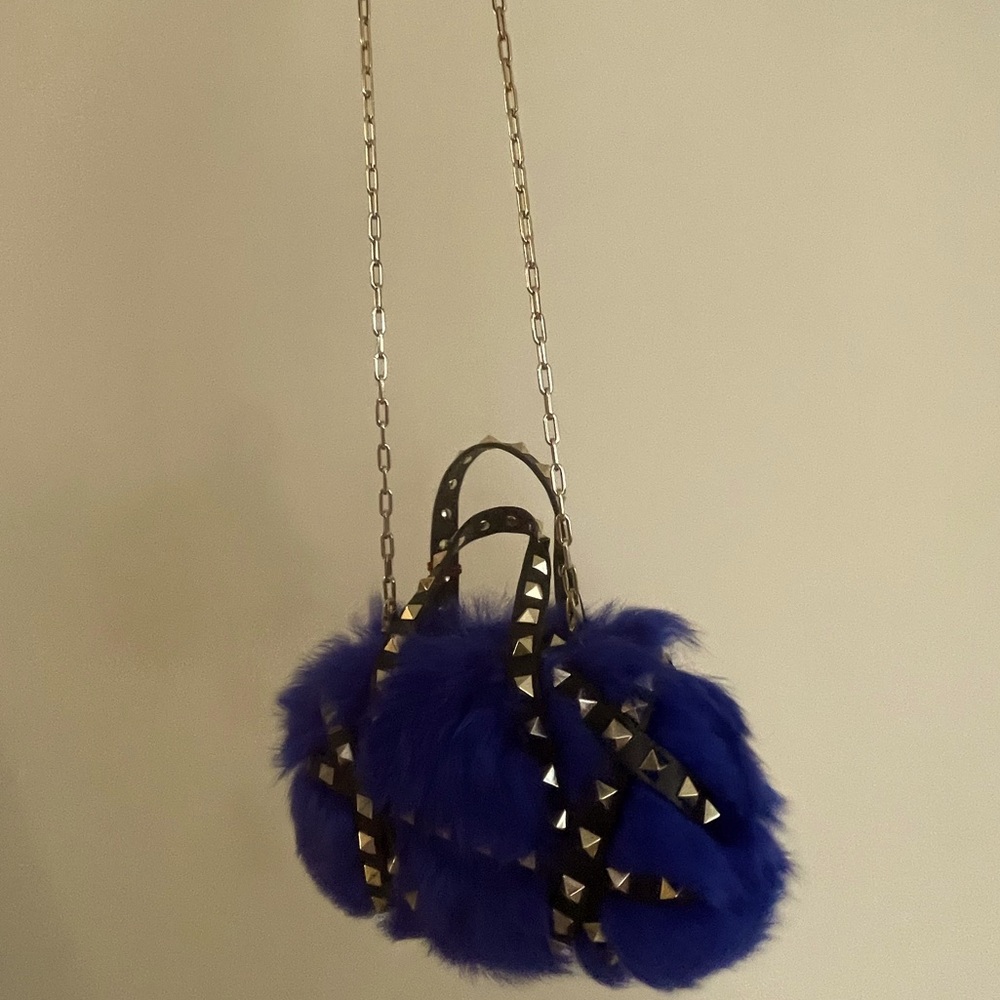 Acid Blue Fur Tote Valentino bag - Picture 7 of 9